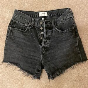 Agolde Parker long shorts. Size 24. Color is black. Worn just a couple of times